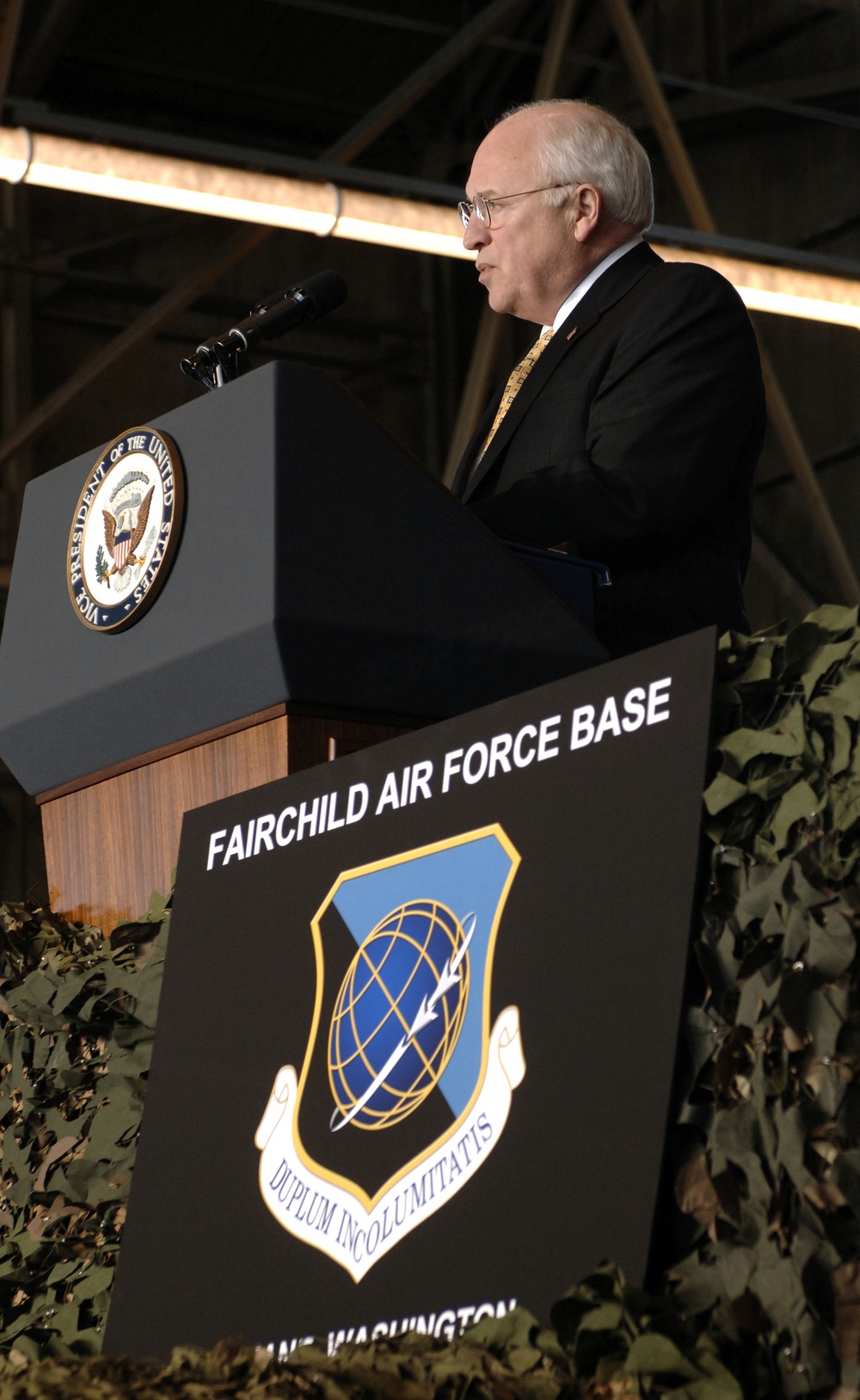 Cheney Rallies Troops at Fairchild Air Force Base