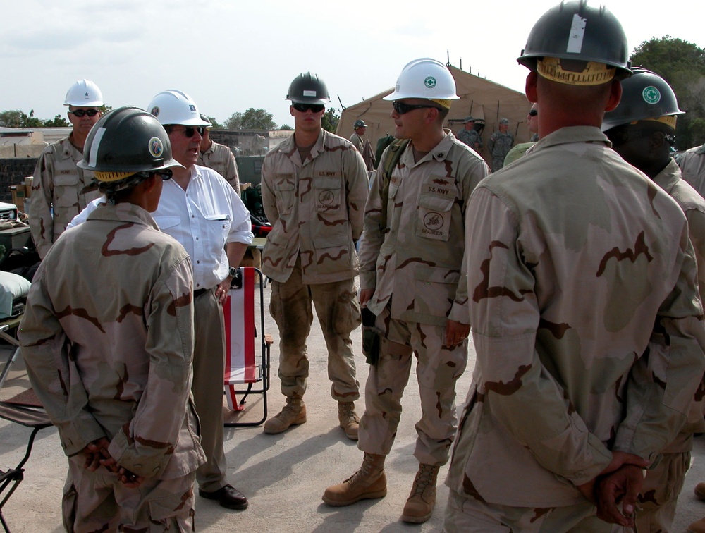 Navy Secretary Visits Seabees Building Dormitory in Djibouti