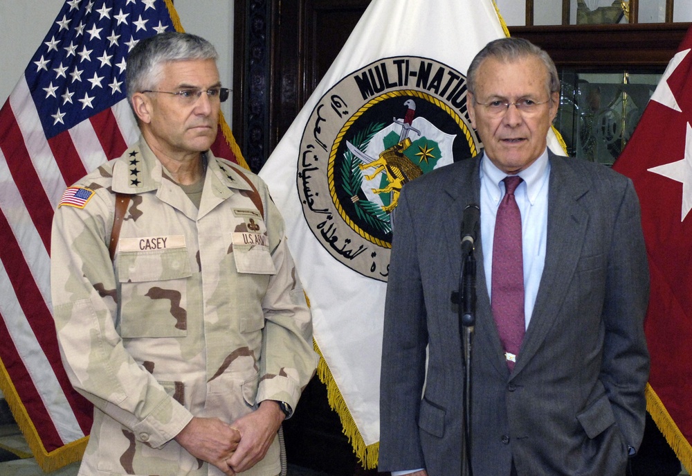 Rumsfeld and Casey Discuss Iraq Mission at U.S. Embassy in Baghdad