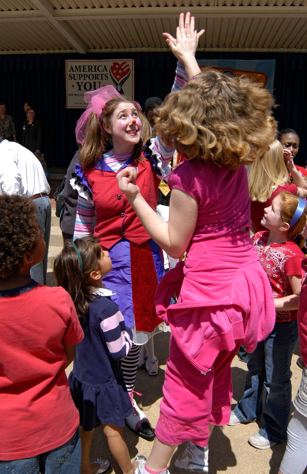 Clown Entertains Kids at Pentagon's Take Your Daughters and Sons to Work Day