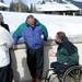 Rumsfeld Visits Wounded Soldier at Vail Veterans Program