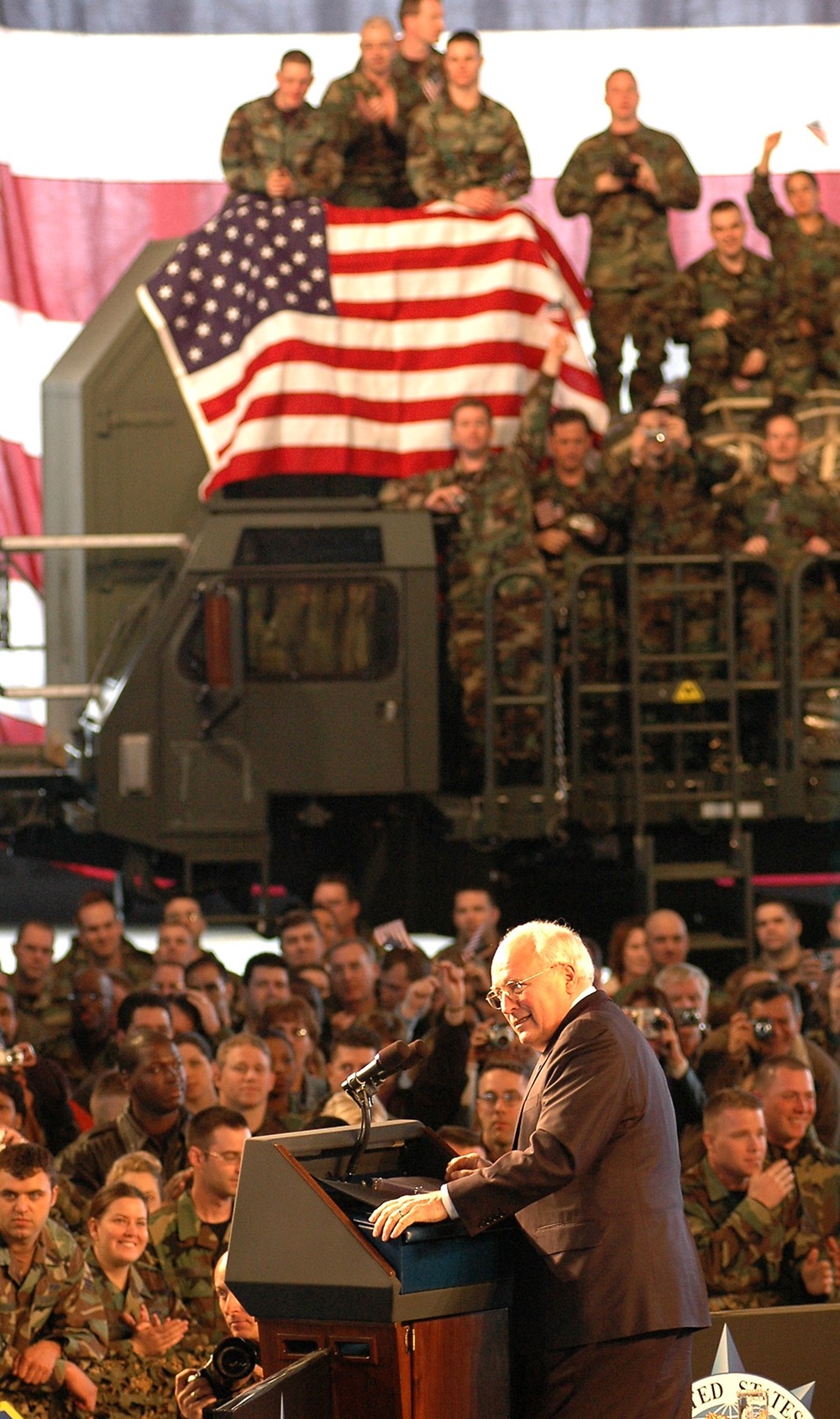 Cheney Rallies Troops at Scott Air Force Base