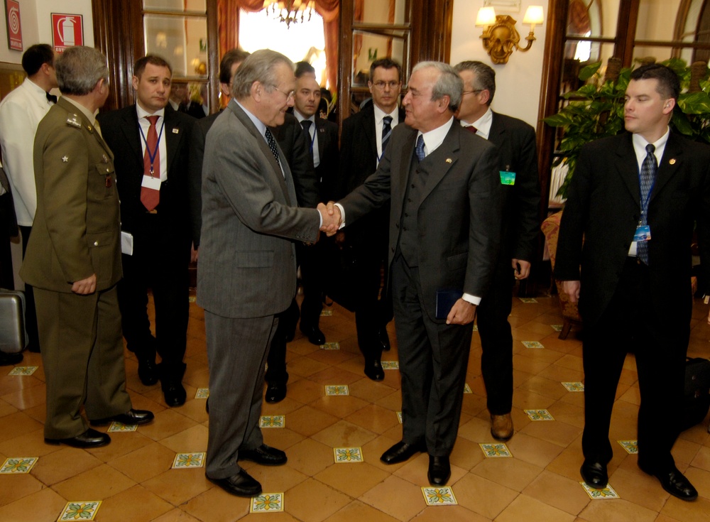 Rumsfeld and Martino Meet in Taormina for NATO Defense Conference