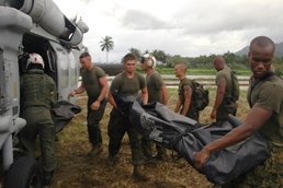 Marines Deliver Supplies to Guinsaugon After Deadly Landslide