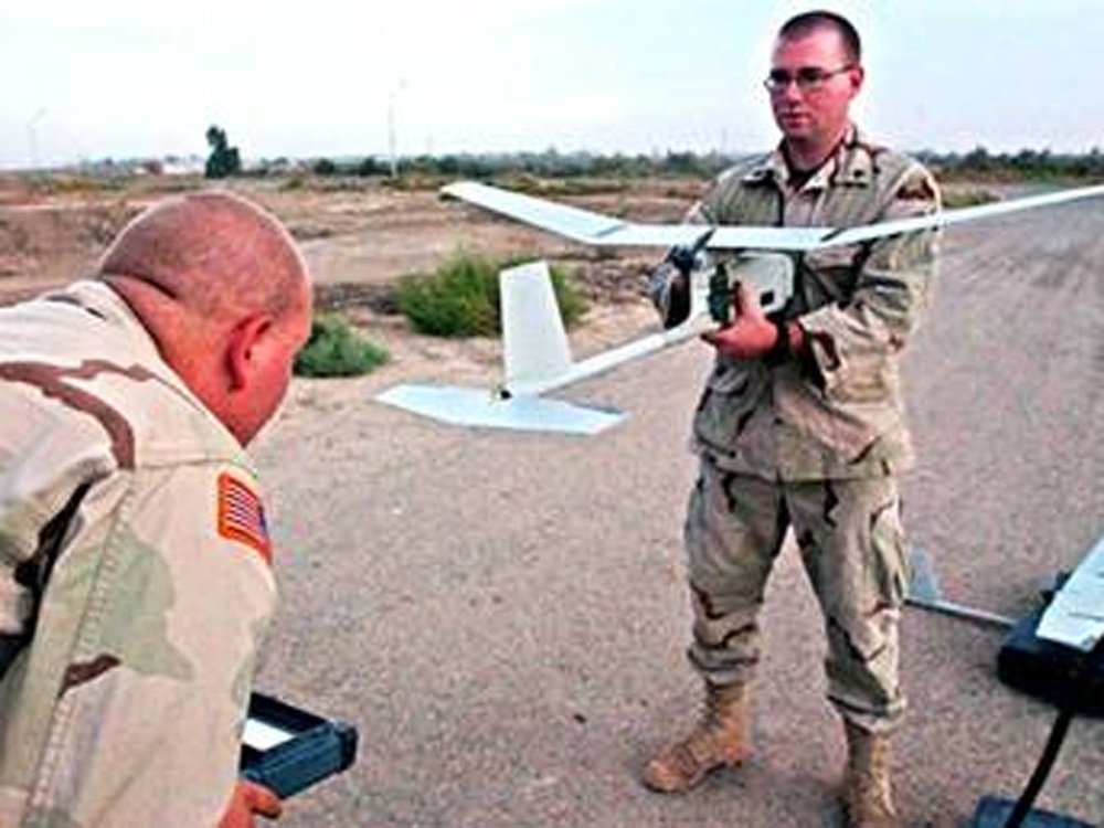 Maryland National Guard Soldiers Prepare Raven Drone for Flight