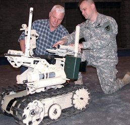 Army Sergeant Demonstrates SWORDS Robot at Washington Auto Show