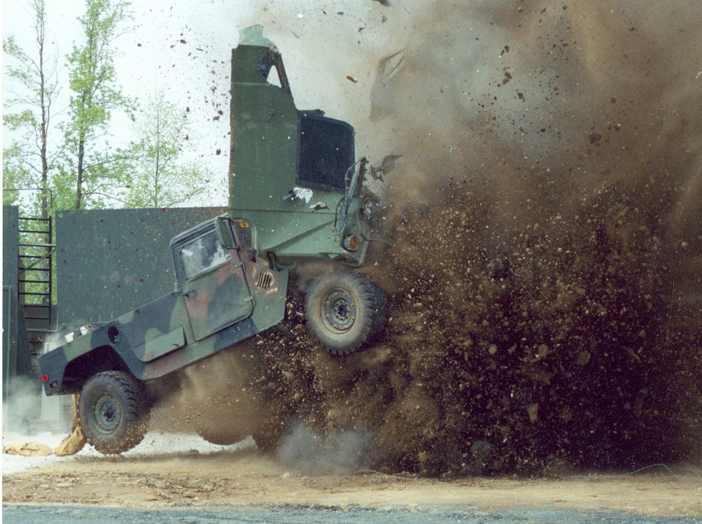Humvee Undergoes Mine Test at Aberdeen Proving Ground