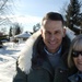 Gen. Pace and Wife Pose with Moose at Elmendorf Air Force Base