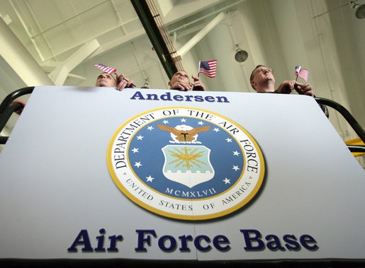 Cheney Addresses U.S. Troops at Andersen Air Force Base in Guam