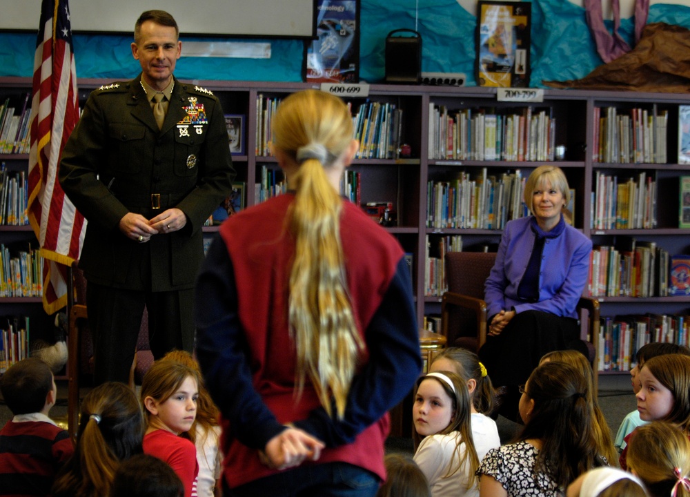Top Military Leader Engages with Elementary Students in Washington