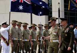 Pace Inspects Australian Honor Guard in Canberra