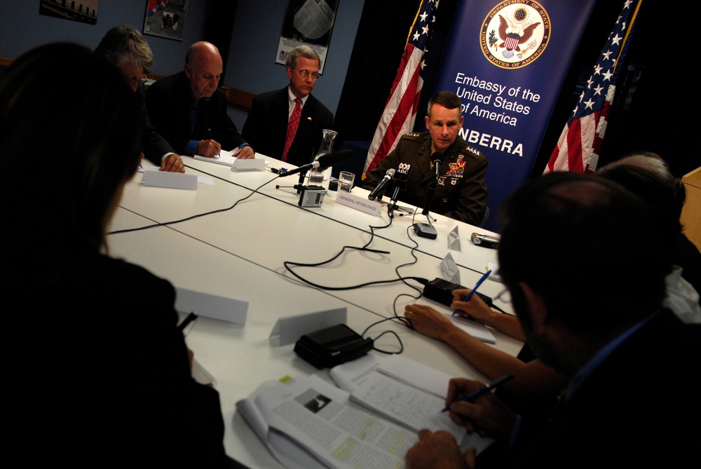 Pace Holds News Conference in Canberra
