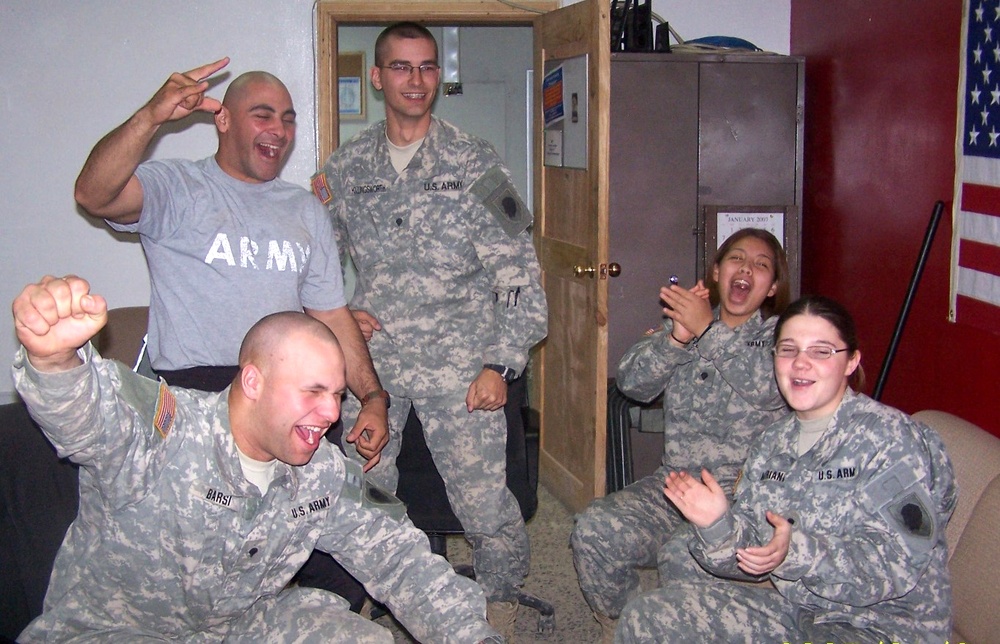 Soldiers Celebrate Bears' Victory Over Saints in NFC Championship
