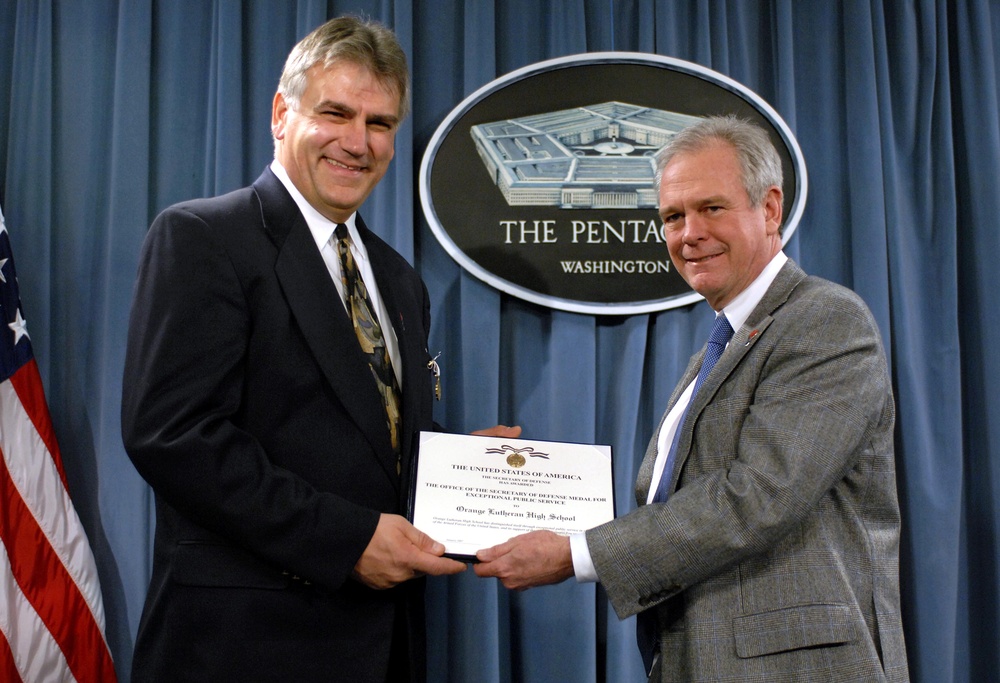 Orange Lutheran High School Principal Honored for Supporting Military Initiatives