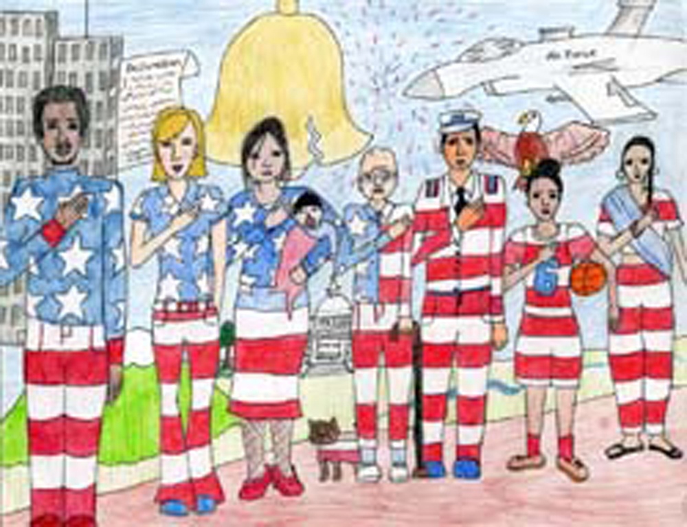 Charlotte Teen's Diversity Drawing Wins Top Prize in Patriotic Art Contest