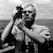 Navy Lt. Gerald R. Ford Takes Sextant Reading Aboard USS Monterey in 1944