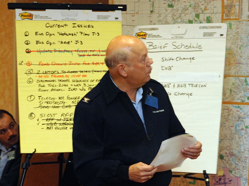Air Force Colonel Briefs Joint Operations Center Ahead of Ford Funeral