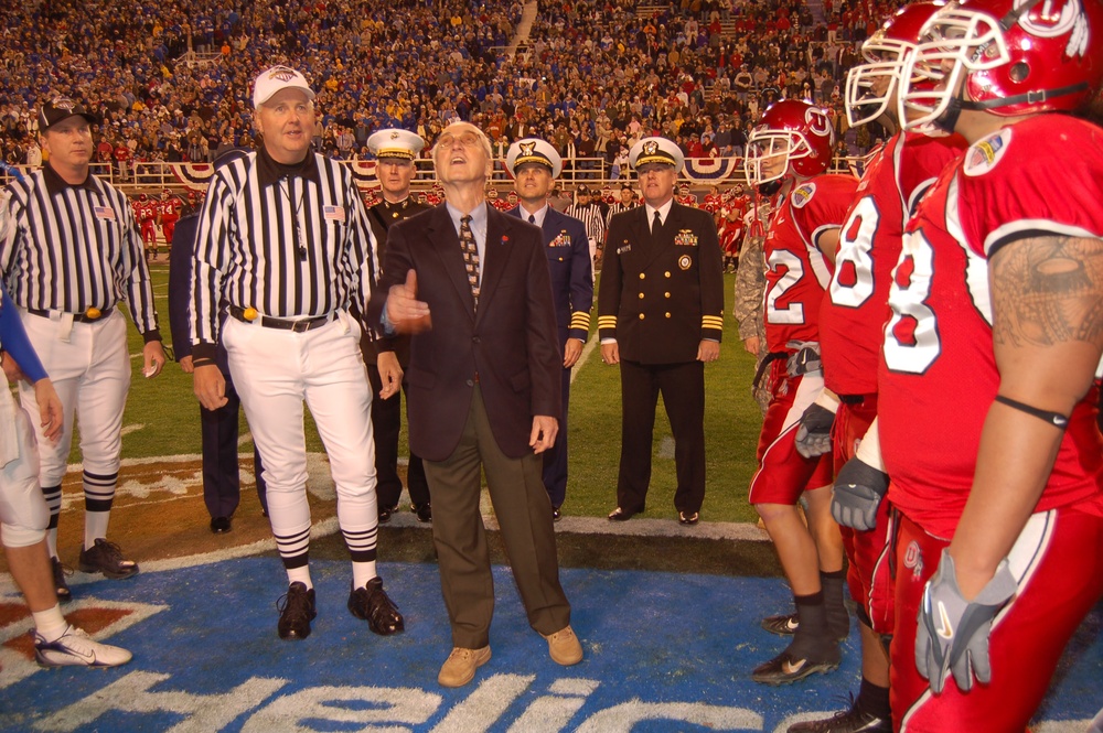 Deputy Defense Secretary Tosses Coin at Armed Forces Bowl
