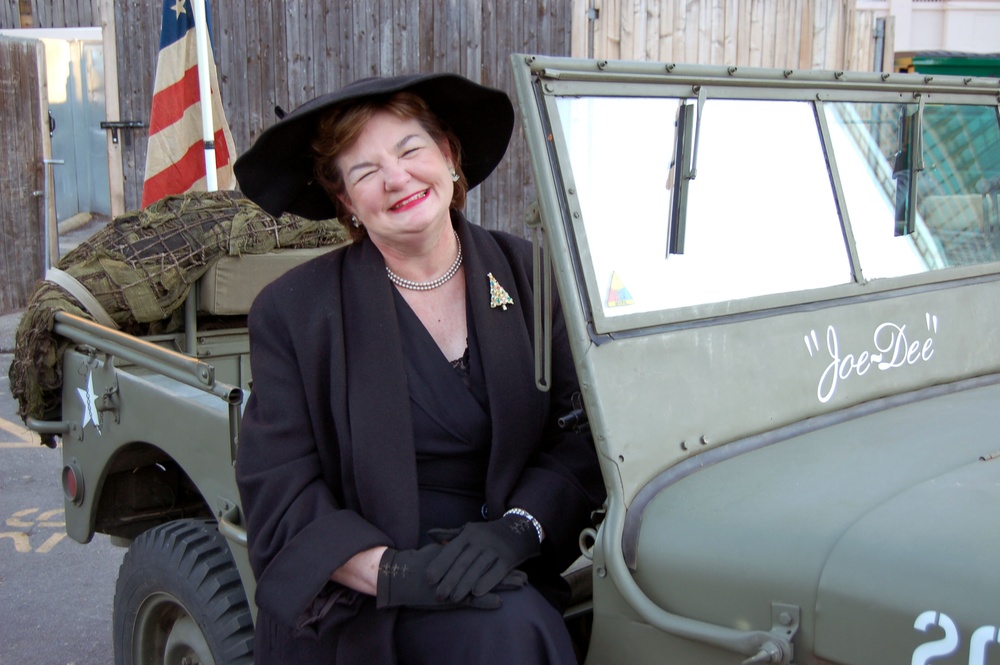 WWII Jeep on Display at Fort Worth Bowl Pep Rally