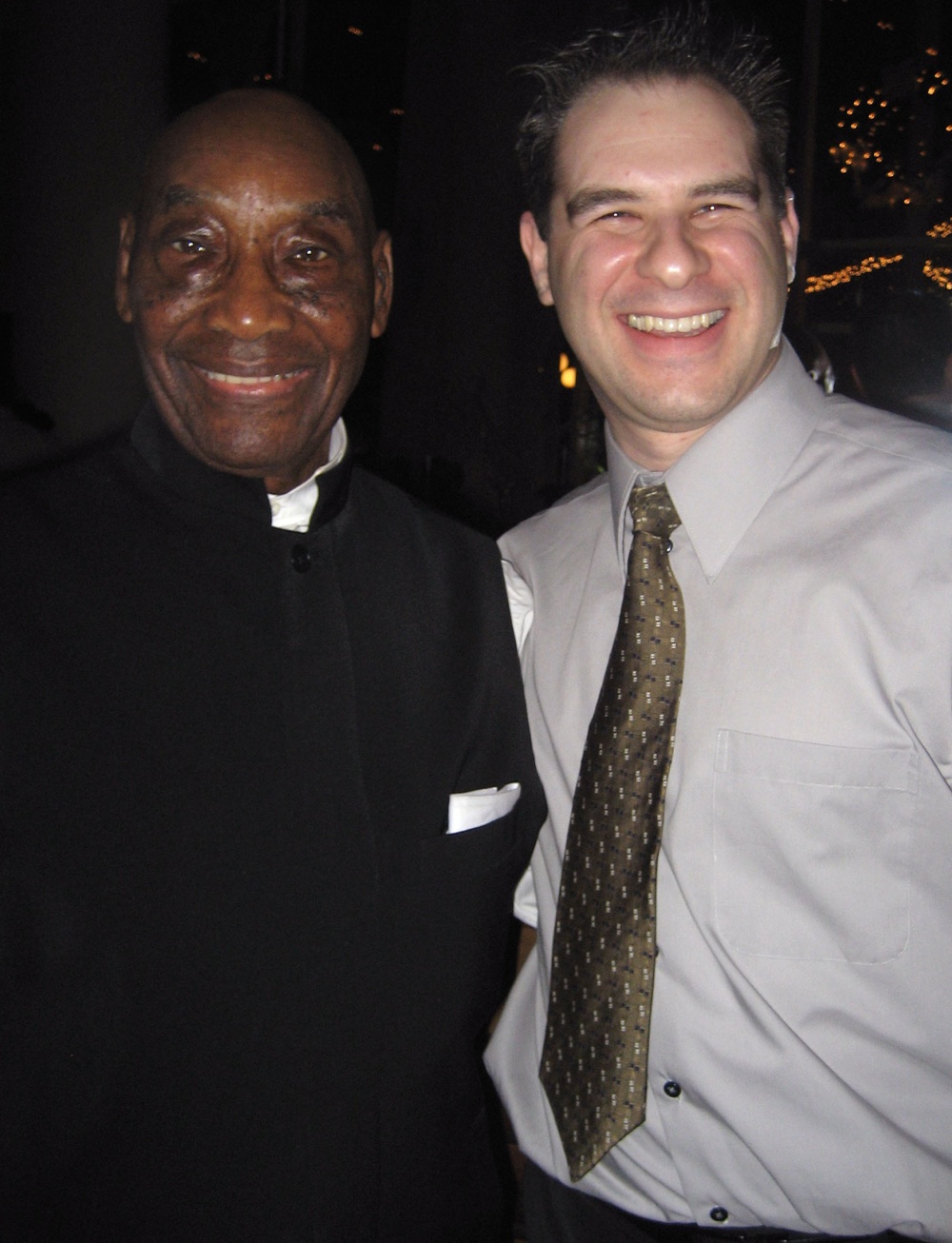 Lindy Hop Legend Frankie Manning Poses with Jonathan Bender at USO Benefit Dance