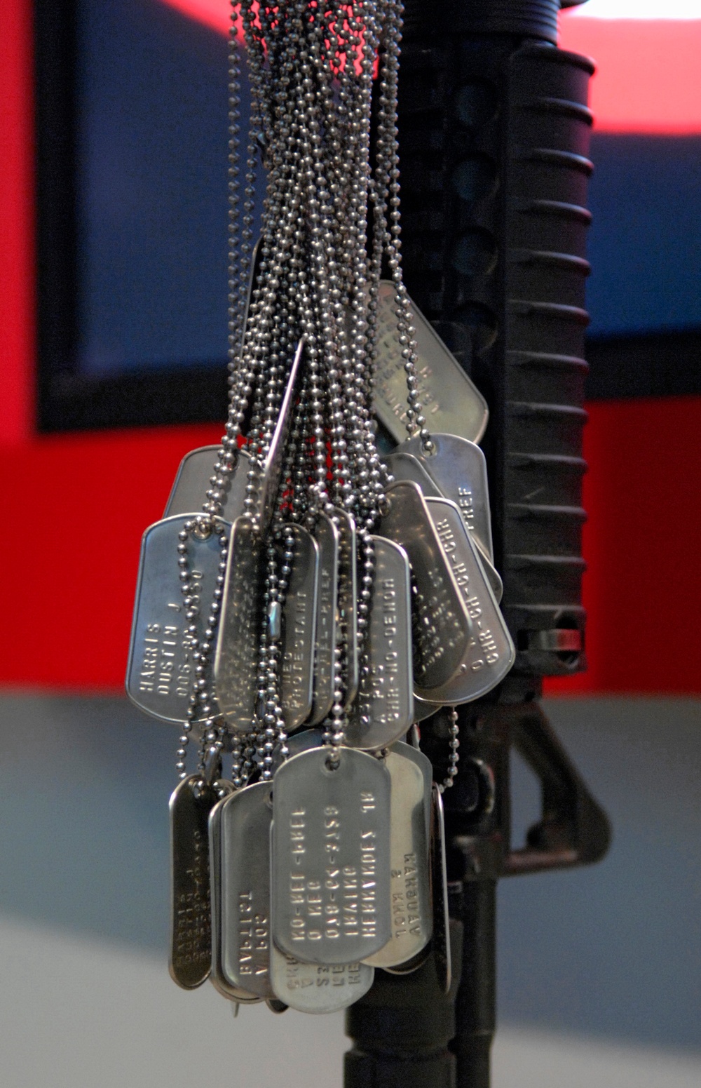 Honoring the Fallen: Dog Tags of 172nd Stryker Brigade Soldiers Displayed at Memorial Wall Dedication