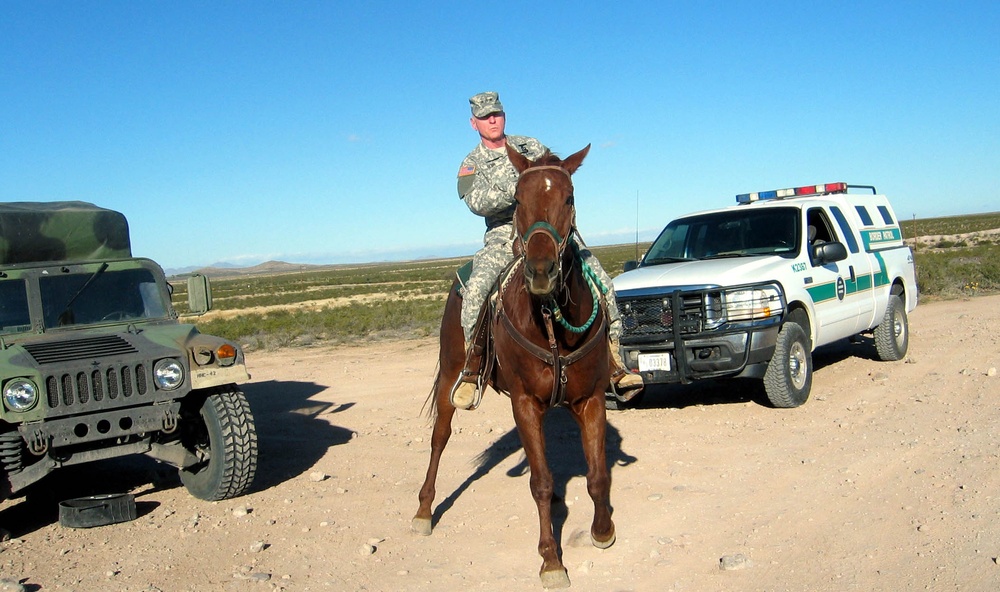 National Guard Chief Rides Border Patrol Horse on New Mexico Border