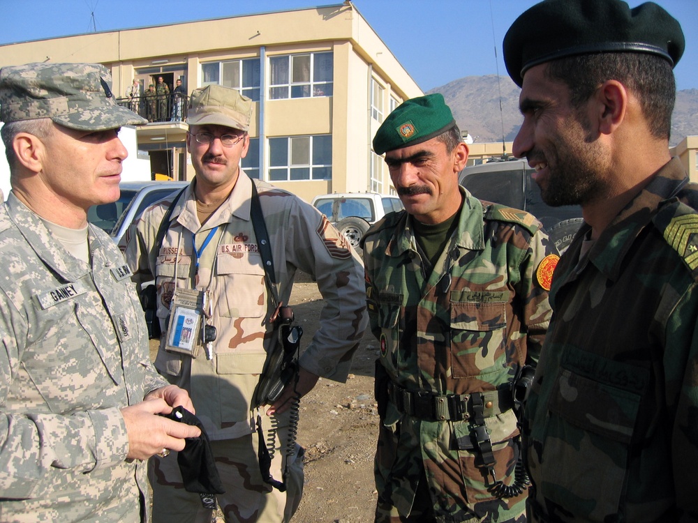 U.S. and Afghan Military Leaders Meet with Troops in Kabul