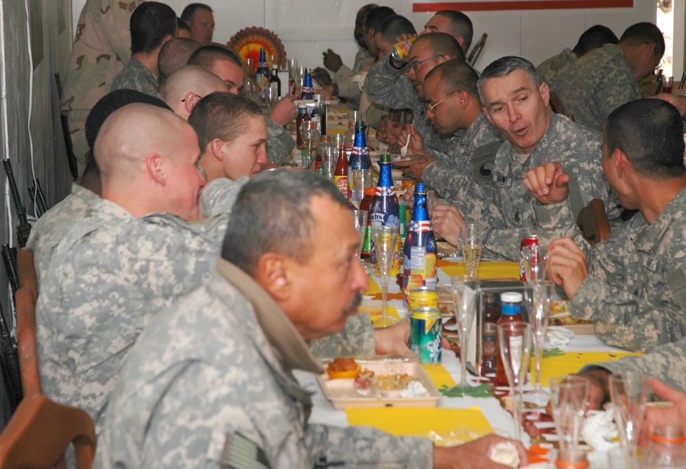 Senior Enlisted Advisor Shares Thanksgiving Meal with Troops in Afghanistan