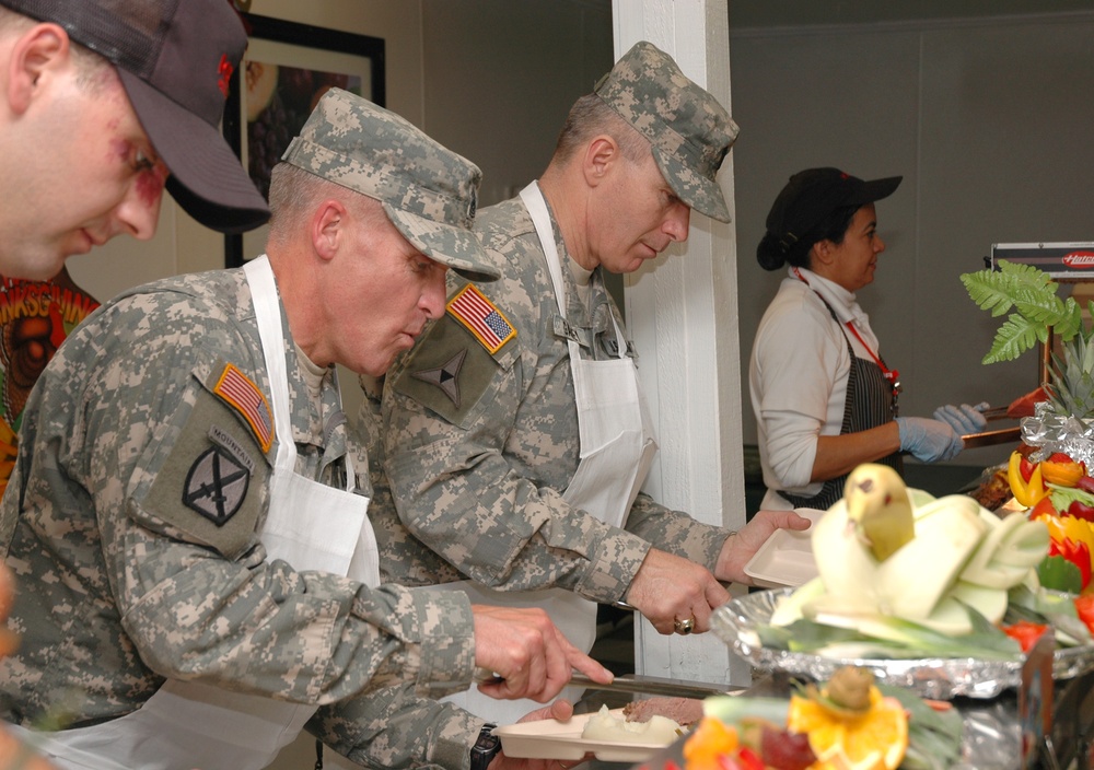 Top Enlisted Leaders Serve Thanksgiving Meal to Troops in Afghanistan