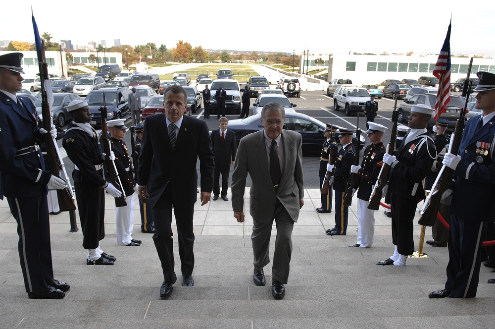 Image 15: Rumsfeld Hosts Estonian Defense Minister at Pentagon