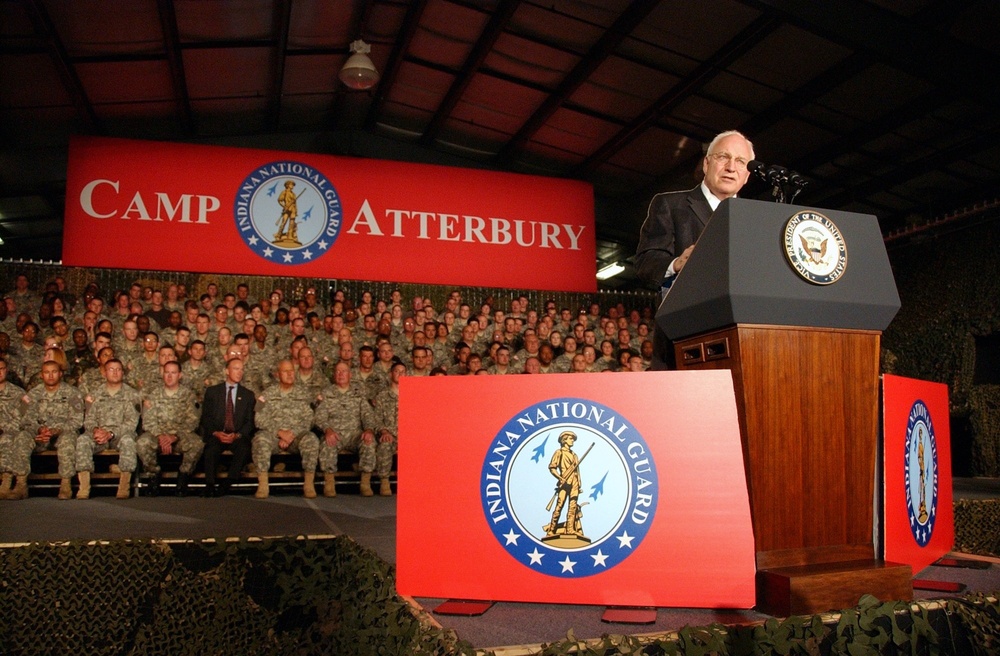 Cheney Rallies Indiana National Guard Troops at Camp Atterbury