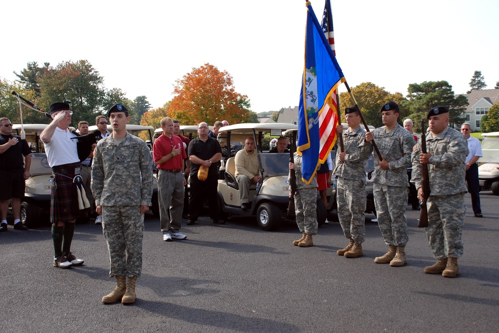 Connecticut National Guardsman Sings National Anthem at Golf Tournament