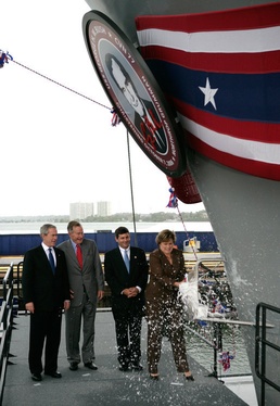 Bush Family Christens Navy Ship Named After Former President