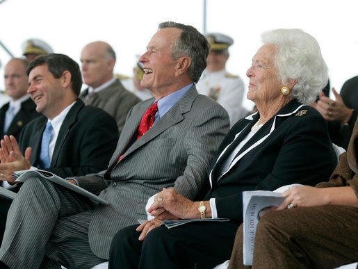 Former President and First Lady Attend Christening of Navy Ship Named After Them
