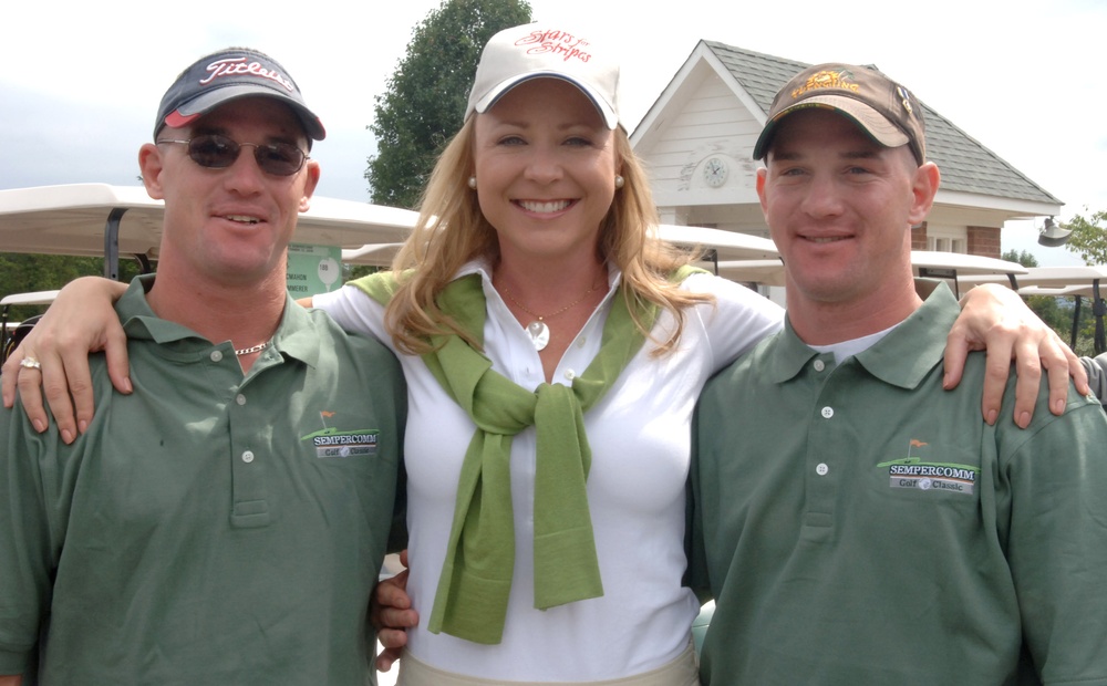 Twin Army Brothers Reunite with Actress at Charity Golf Event