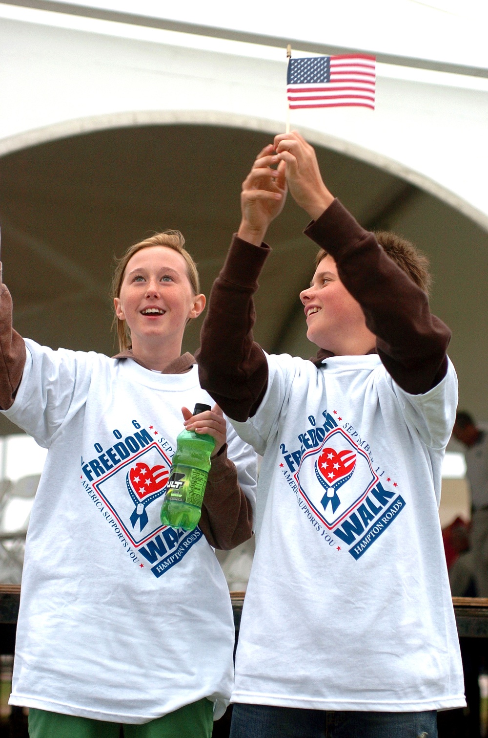 Virginia Beach Teens Wave Flags at 9/11 Freedom Walk