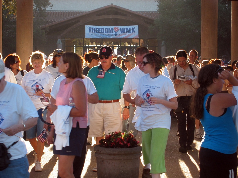 Participants March in Freedom Walk at Reagan Library