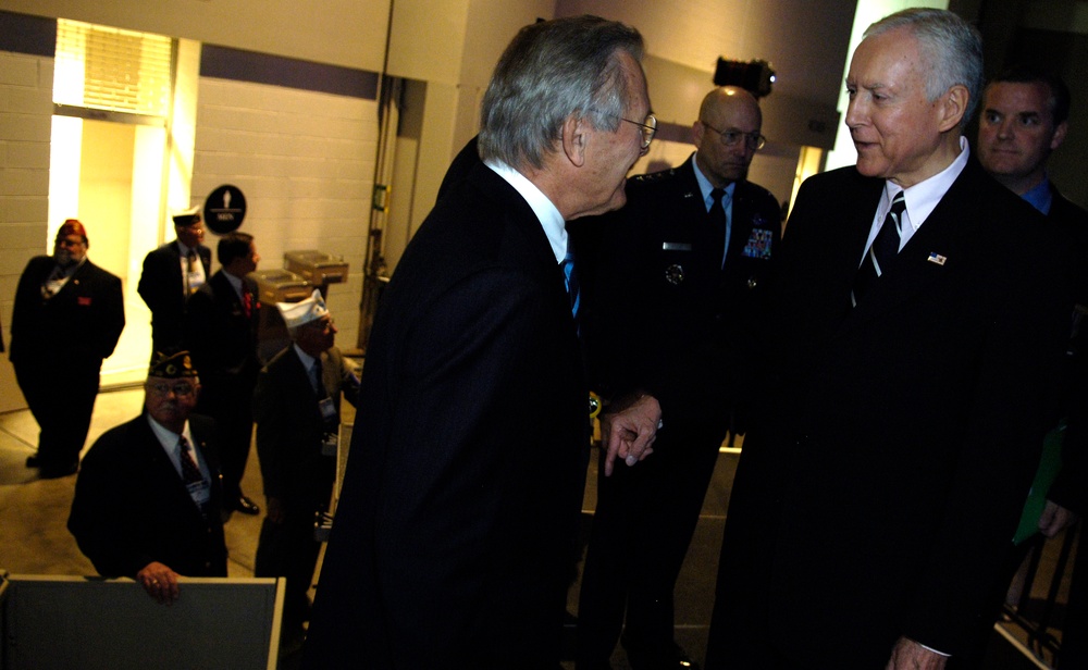 Rumsfeld Meets with Senator Hatch at American Legion Convention