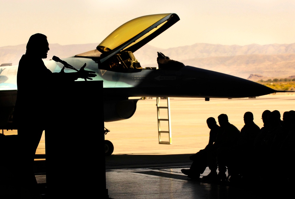 Rumsfeld Rallies Troops at Nevada Air Station