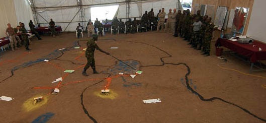 Kenyan Army Lt. Hosea Bowen Leads Natural Disaster Planning Exercise