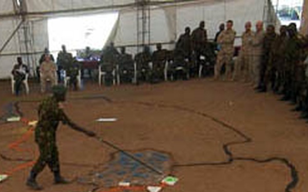 Kenyan Army Lt. Hosea Bowen Leads Natural Disaster Planning Exercise