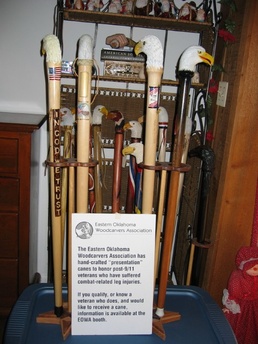 Volunteers Carve Presentation Canes for Wounded Servicemembers