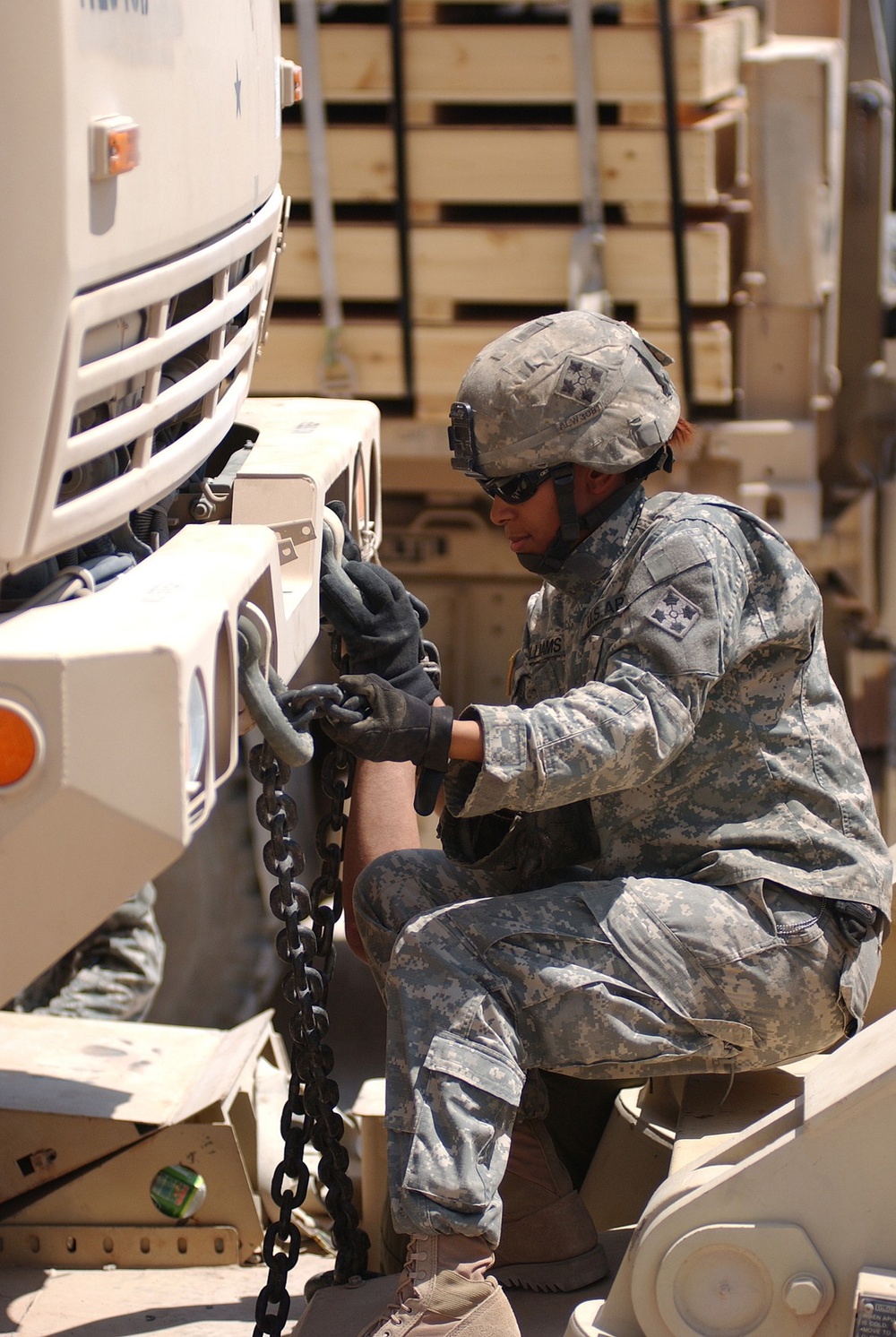 Army Sgt. Prepares Vehicles for Relocation as FOB Duke Transferred to Iraqi Forces