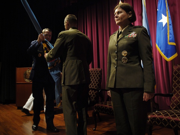Pace Accepts NDU Flag, Passes Command to Wilson