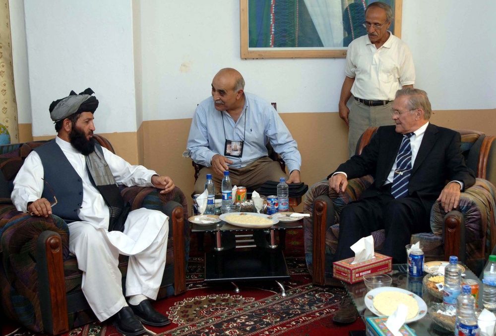 Image 15: Rumsfeld Meets with Afghan Governor During Provincial Reconstruction Team Visit