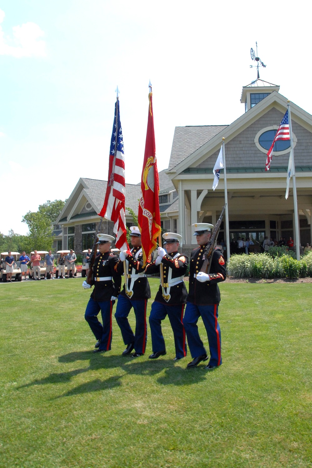 Marine Color Guard Presents Colors at TPC Boston Golf Fundraiser