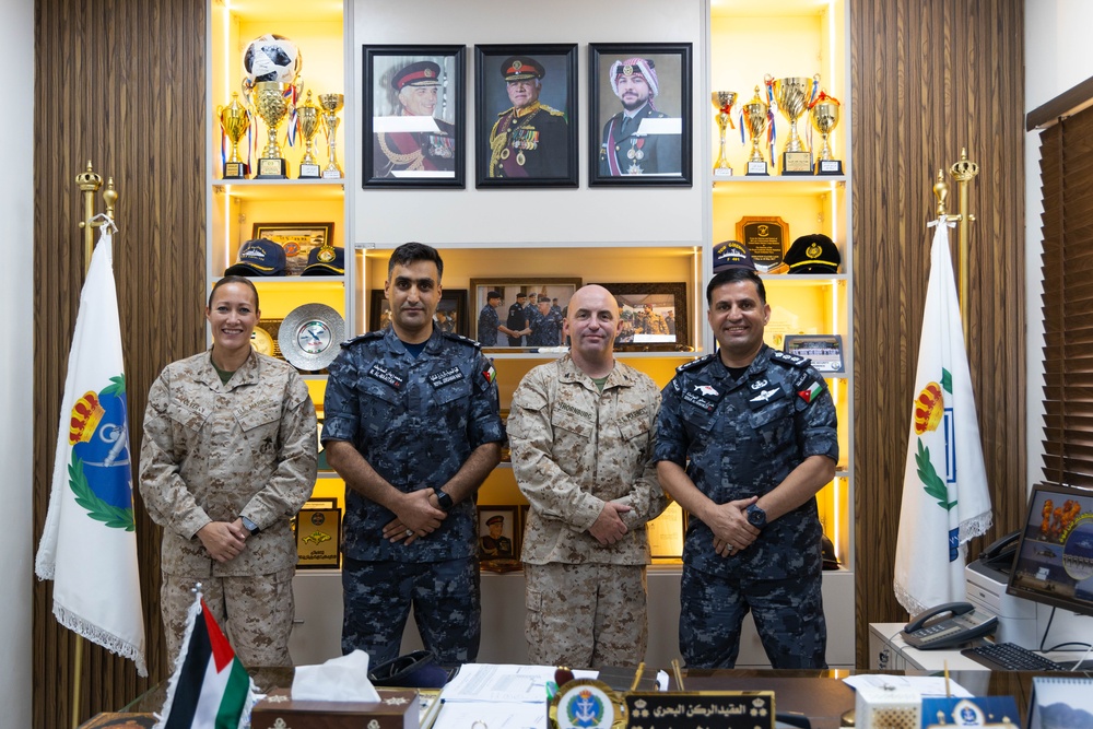 Native Fury 25 Exercise Support Group Officer-in-charge meets with Jordanian Navy and Marines Commanders