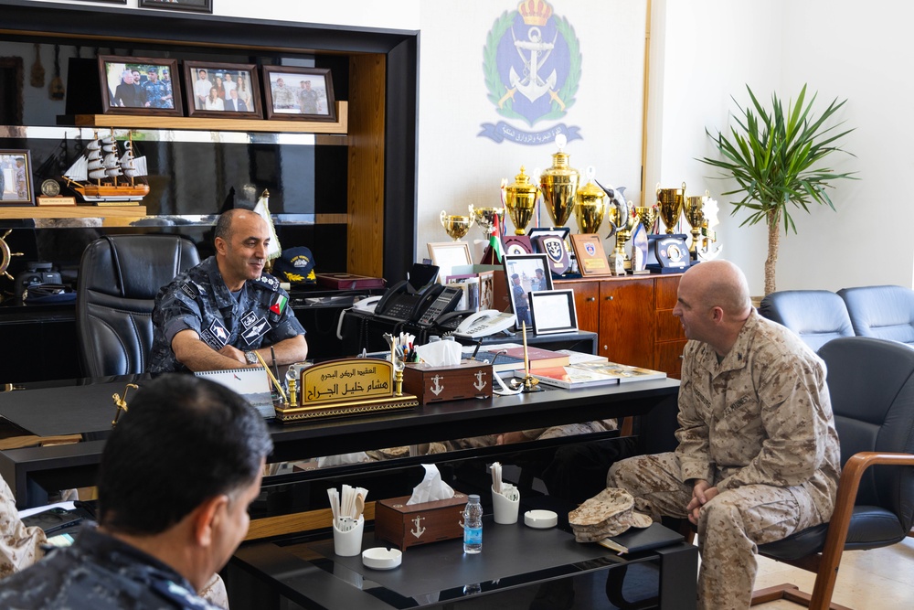 Native Fury 25 Exercise Support Group Officer-in-charge meets with Jordanian Navy and Marines Commanders