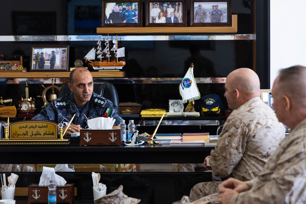 Native Fury 25 Exercise Support Group Officer-in-charge meets with Jordanian Navy and Marines Commanders