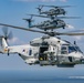 Dutch and US helicopters fly together.